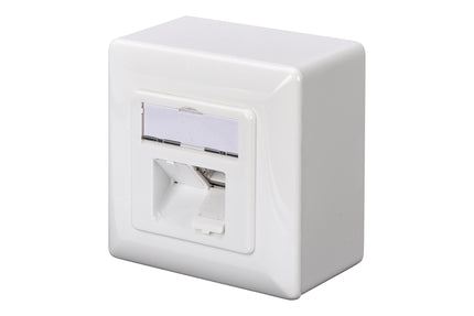 Cat5e Surface Modular Outlet 2x RJ45 Fully Shielded with LSA