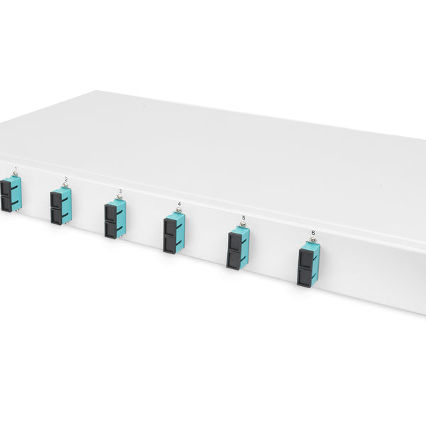 Glasvezel patchpaneel gemonteerd 6 poorten SC OM3
