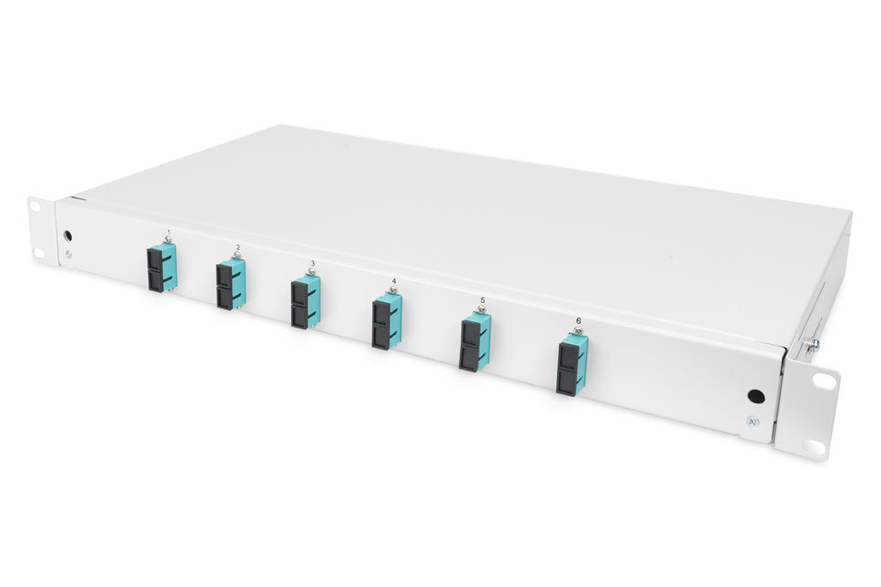 Glasvezel patchpaneel gemonteerd 6 poorten SC OM3