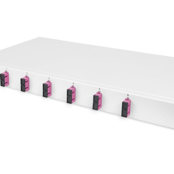 Panel de conexión de fibra óptica montado 6 puertos SC OM4