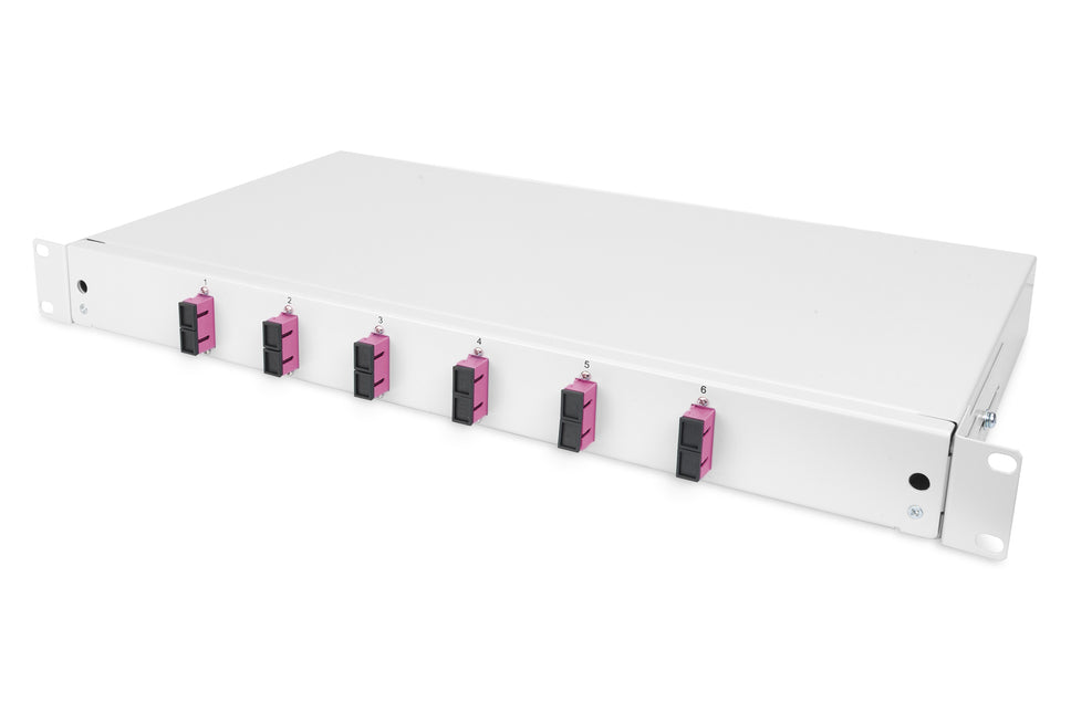 Glasvezel patchpaneel gemonteerd 6 poorten SC OM4