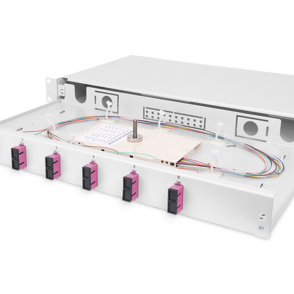 Panel de conexión de fibra óptica montado 6 puertos SC OM4
