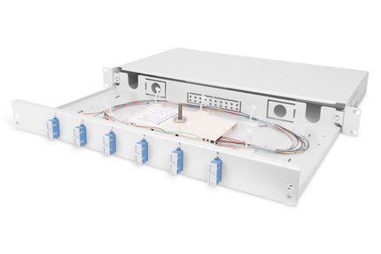 Panel de conexión de fibra óptica montado 6 puertos SC OS2