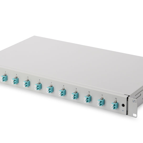 Glasvezel patchpaneel gemonteerd 12 poorten LC OM3
