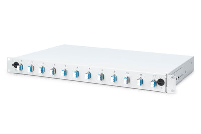 Glasvezel patchpaneel gemonteerd 12 poorten LC OS2