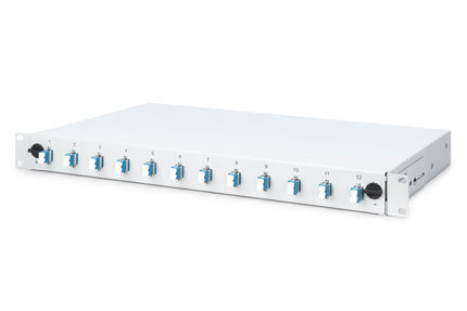 Glasvezel patchpaneel gemonteerd 12 poorten LC OS2