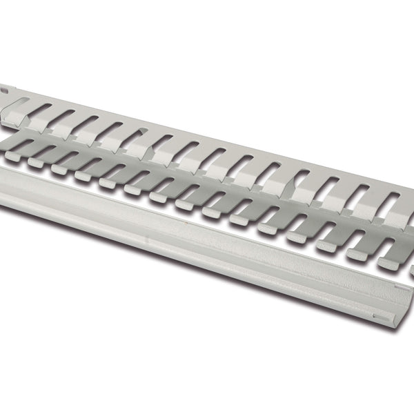 1U metal cable tray with cover plate, light gray