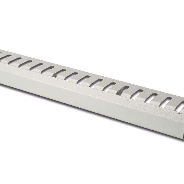 1U metal cable tray with cover plate, light gray