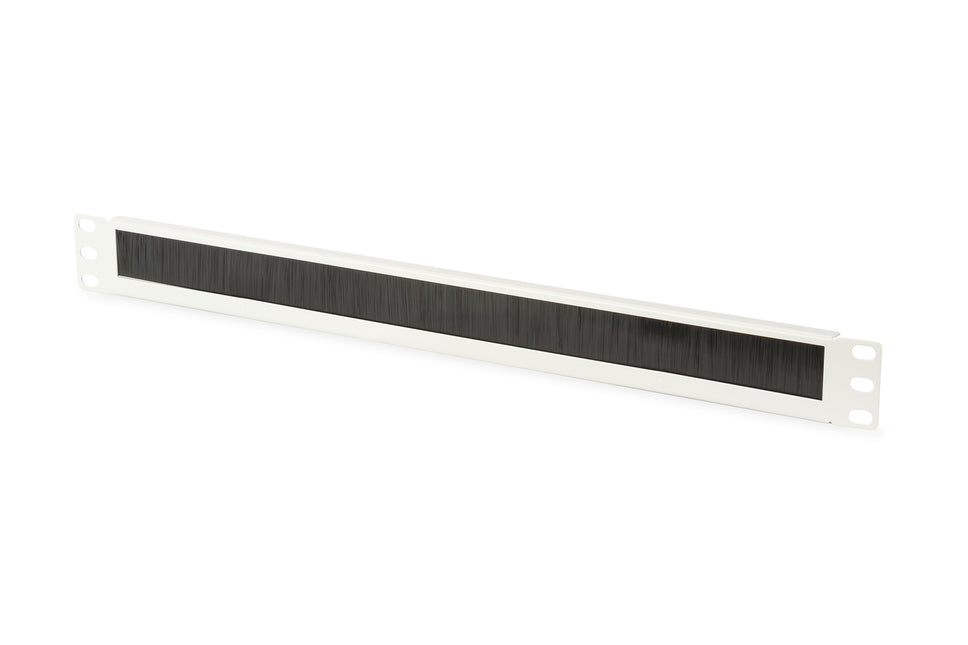 19 inch kabelinvoerpaneel met borstel - 1U lichtgrijs