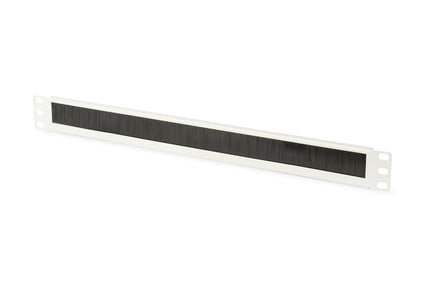 19 inch kabelinvoerpaneel met borstel - 1U lichtgrijs