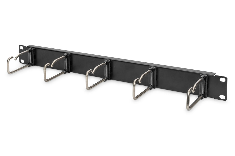 19 inch kabelhouder met stalen beugels 1U zwart