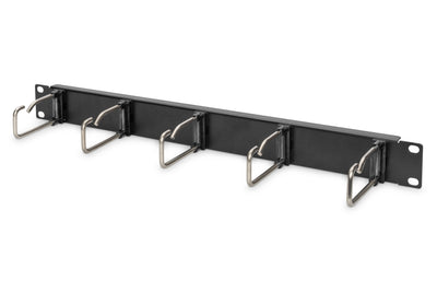 Portacables de 19 pulgadas con soportes de acero 1U negro