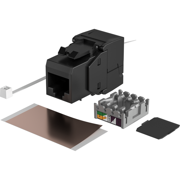CAT6 Keystone RJ45 sin blindaje negro