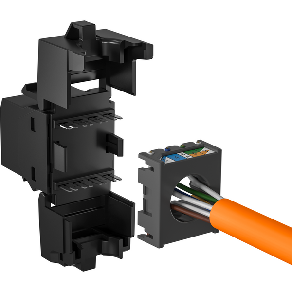 CAT6 Keystone RJ45 sin blindaje negro