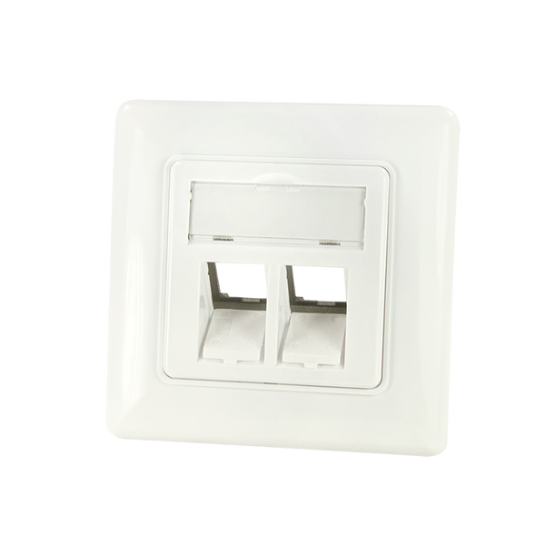Inbouwdoos voor 2 Keystones – Design compatibel (RAL 9010)