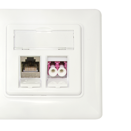 Inbouwdoos voor 2 Keystones – Design compatibel (RAL 9010)