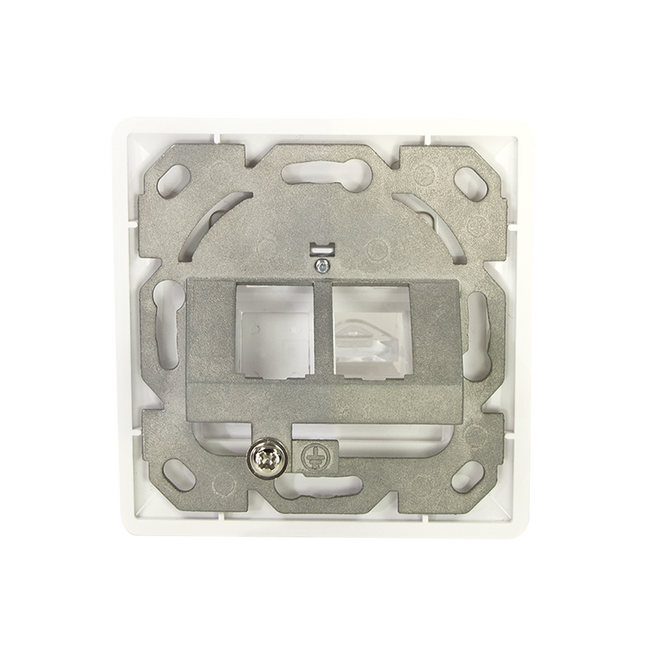 Keystone Faceplate for 2 Keystone Jacks RAL9010 White