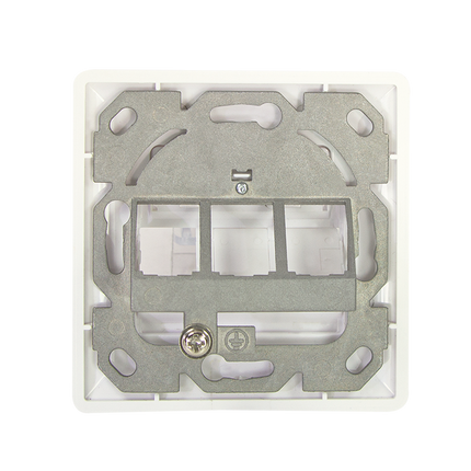 Inbouwdoos voor 3 Keystones – Design compatibel (RAL 9010)
