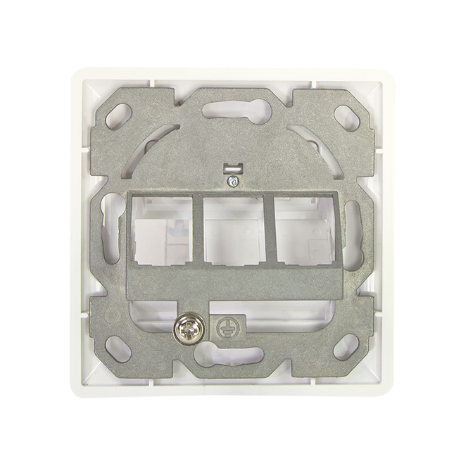 Caja de empotrar para 3 Keystones – Diseño compatible (RAL 9010)