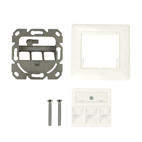 Caja de empotrar para 3 Keystones – Diseño compatible (RAL 9010)
