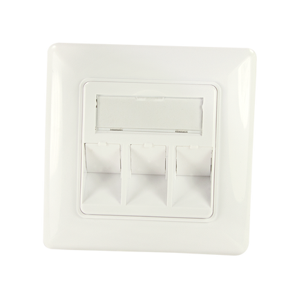 Inbouwdoos voor 3 Keystones – Design compatibel (RAL 9010)