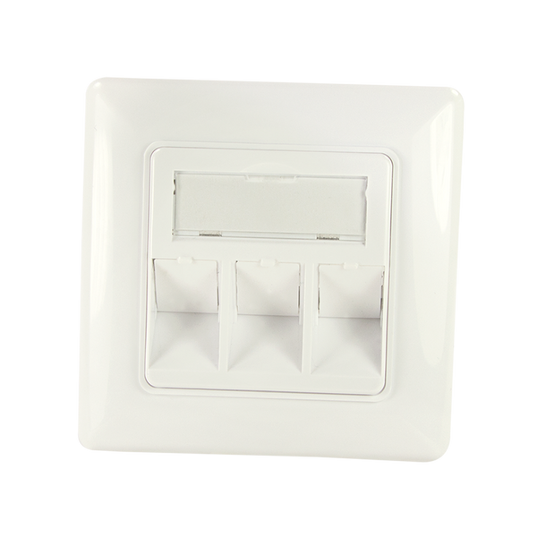 Caja de empotrar para 3 Keystones – Diseño compatible (RAL 9010)