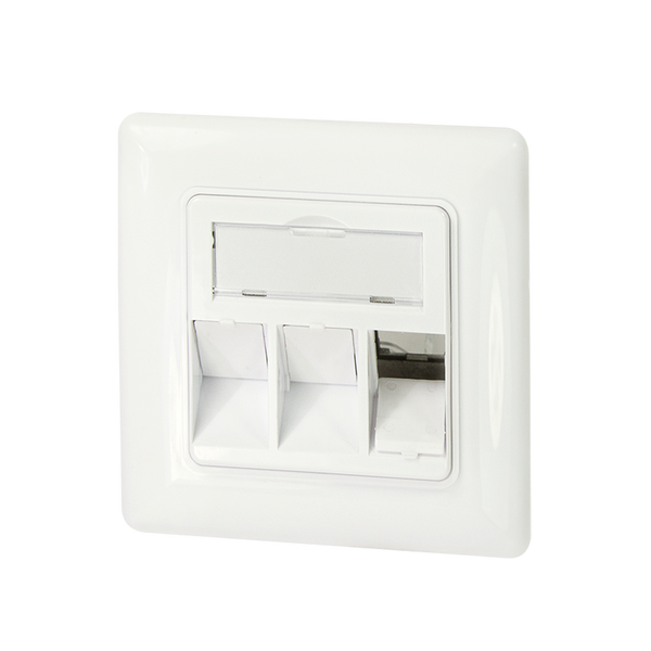 Caja de empotrar para 3 Keystones – Diseño compatible (RAL 9010)