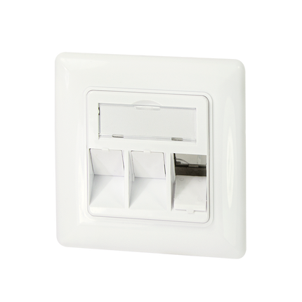 Inbouwdoos voor 3 Keystones – Design compatibel (RAL 9010)