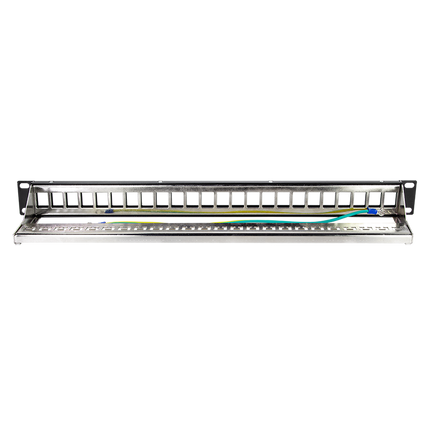 19" Patchpanel 24-poorts voor Keystones (1U) – Zwart