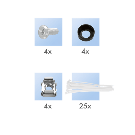 19" Patchpanel 24-poorts voor Keystones (1U) – Zwart