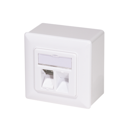 Caja combinada de empotrar y superficie CAT6a 2x RJ45 RAL9003