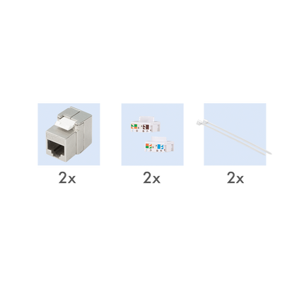 Caja combinada de empotrar y superficie CAT6a 2x RJ45 RAL9003