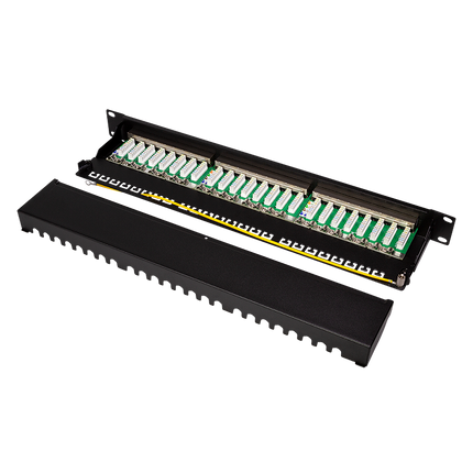 Patchpanel 24 Poorts CAT6a RJ45 volledig afgeschermd