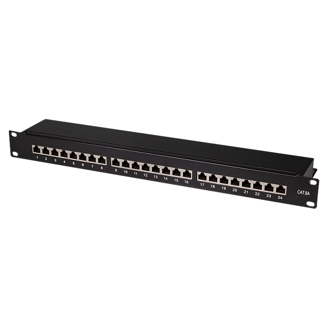 Cat6a Patch Panel 24 Port RJ45 Shielded