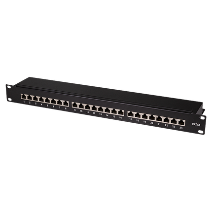 Patchpanel 24 Poorts CAT6a RJ45 volledig afgeschermd