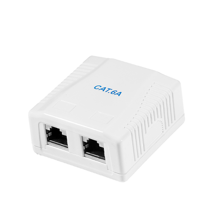 Caja de montaje en superficie CAT6a 2x RJ45 STP