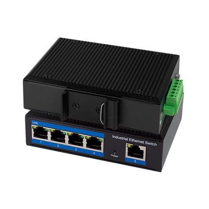Conmutador PoE Gigabit Ethernet industrial de 5 puertos
