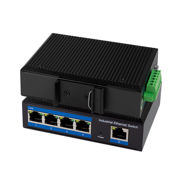 Conmutador PoE Gigabit Ethernet industrial de 5 puertos