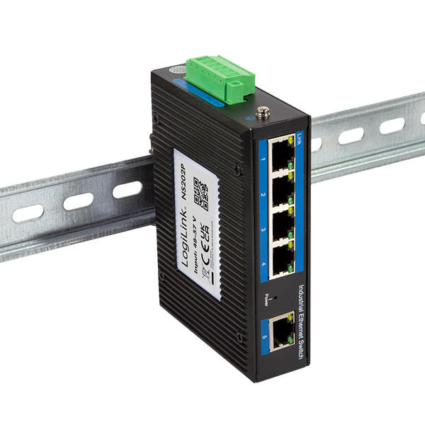 Conmutador PoE Gigabit Ethernet industrial de 5 puertos