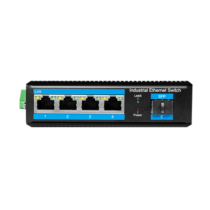 Conmutador Ethernet Gigabit industrial de 4 puertos + puerto SFP