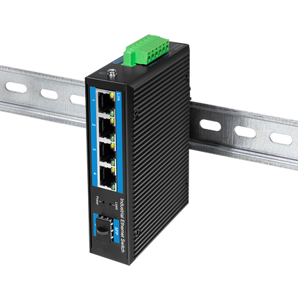 Conmutador Ethernet Gigabit industrial de 4 puertos + puerto SFP
