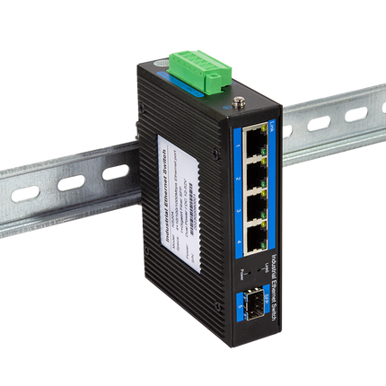 Conmutador Ethernet Gigabit industrial de 4 puertos + puerto SFP