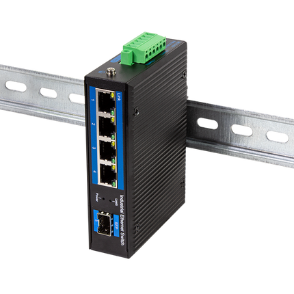 Conmutador Ethernet Gigabit industrial de 4 puertos + puerto SFP