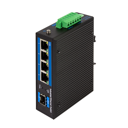 Conmutador Ethernet Gigabit industrial de 4 puertos + puerto SFP