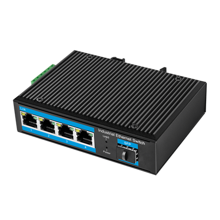 Conmutador Ethernet Gigabit industrial de 4 puertos + puerto SFP