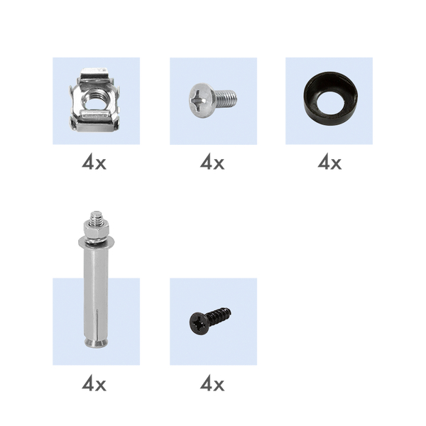 19" vertical wall mount bracket 2U black