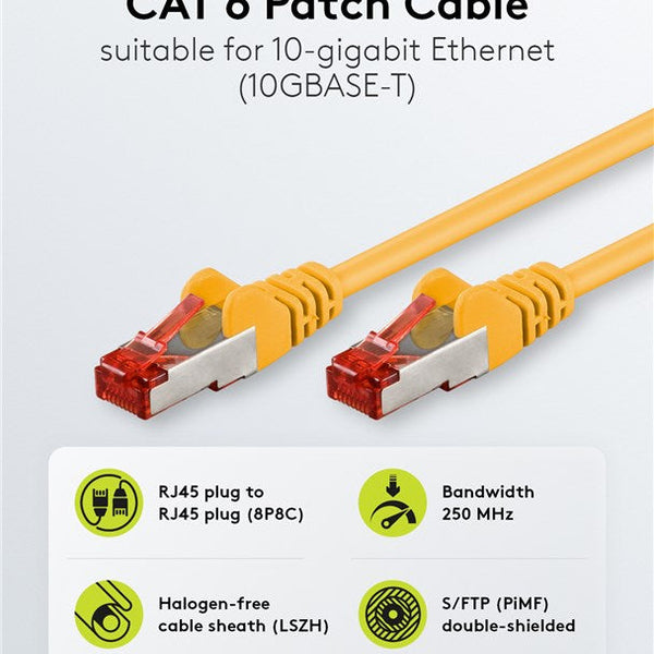 Cat6 S/FTP PIMF LSZH amarillo 15 metros