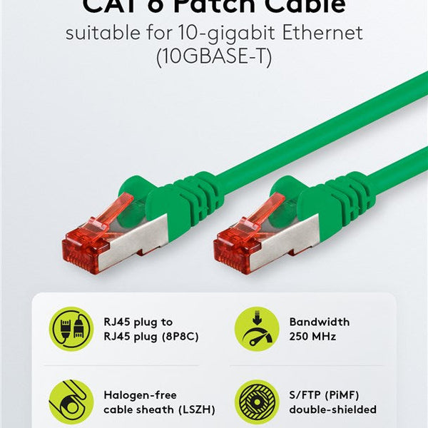 Cat6 S/FTP PIMF LSOH groen 10 meter