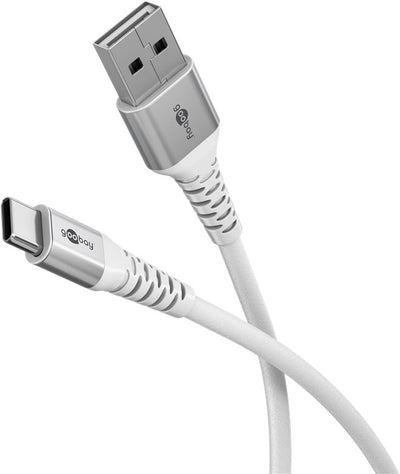 USB-C naar USB-A 0.5M flexibele siliconen textielkabel