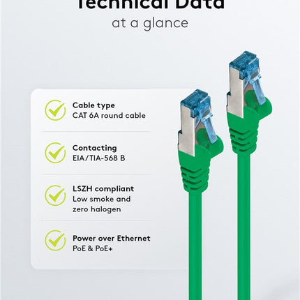 Cat6a S/FTP LSZH 1M Green